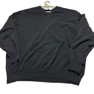 Clique Sweater Mens XXL Black VNeck Long Sleeve 100% Cotton Preppy Minimalist